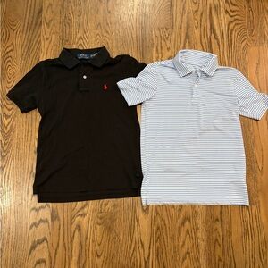 Black and Blue Striped Kids Polo Shirts